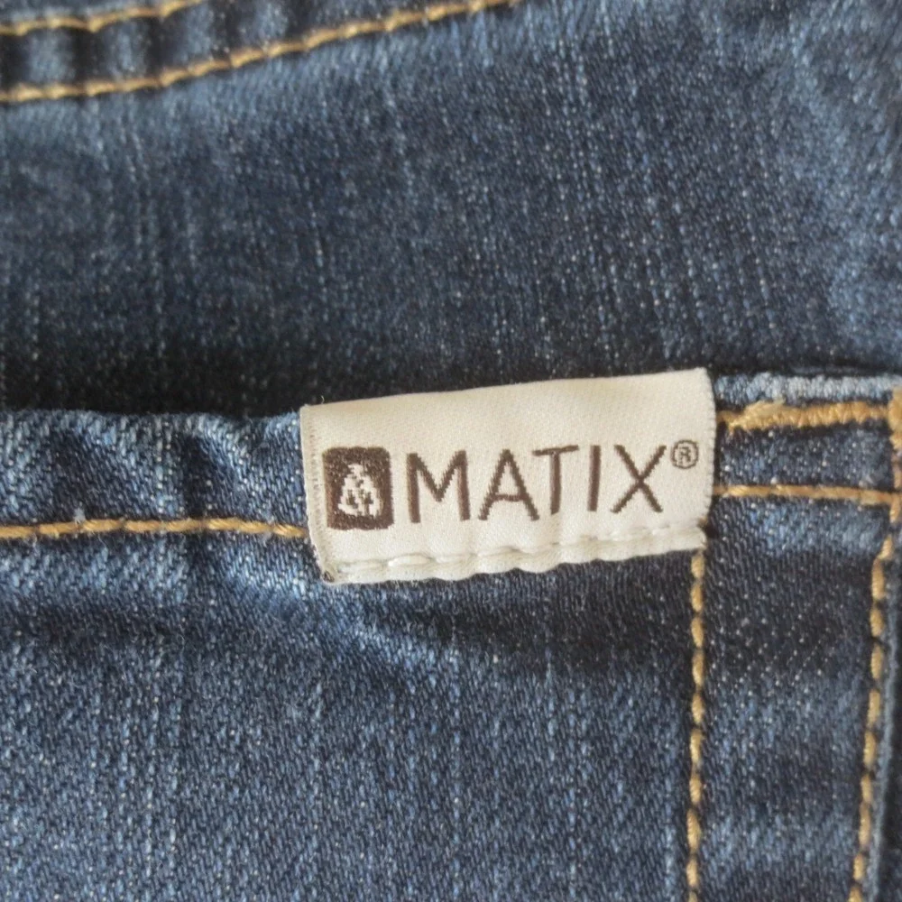 Matix Jeans Mens 30x27* Blue Dark Wash Slim Straight Low Rise Button Fly Denim